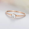 Elegant Geometric Stainless Steel Women's Ring In Rose Gold Color With Diamond Accent Fashion Jewelry Accessory