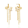 Elegant Geometric Tassel Zircon Earrings For Women Stainless Steel Titanium Steel Stud Earrings Vacuum Gold Plated