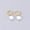 Elegant Geometric Plating Titanium Steel Pearl Drop Earrings