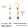Elegant Geometric Titanium Steel Earrings With Detachable Cshaped Tassels Cubic Zirconia And Vacuum Gold Pvd Plating