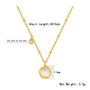 Elegant Geometric Titanium Steel Epoxy Plating Inlay Opal Zircon 18k Gold Plated Pendant Necklace