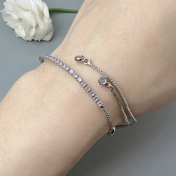 Elegant Geometric Zircon Alloy Wholesale Bracelets