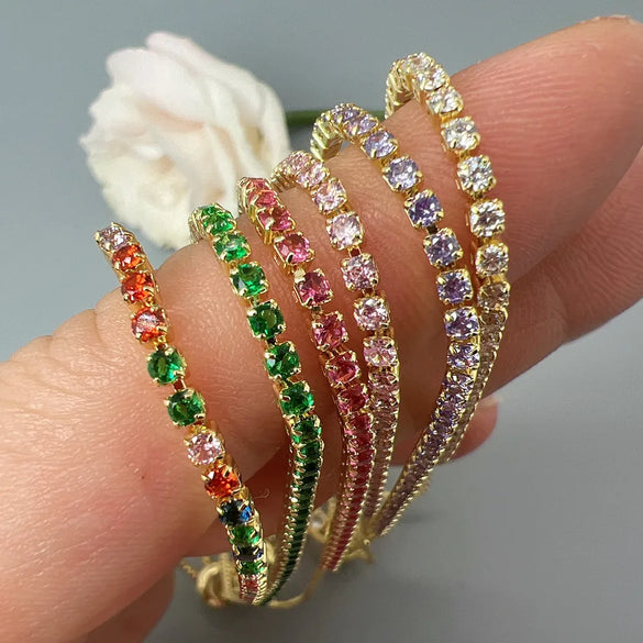 Elegant Geometric Zircon Alloy Wholesale Bracelets