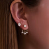 Elegant Geometric Zircon Earrings For Women Stainless Steel Titanium Steel With Vacuum Gold Plating And Detachable Front And Back Design