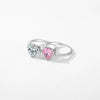 Elegant Glam Heart Shape Sterling Silver Rhodium Plated Zircon Rings In Bulk