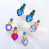 1 Pair Elegant Glam Round Square Heart Shape Plating Inlay Alloy Rhinestones Gold Plated Ear Studs
