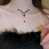 Elegant Glam Water Droplets Alloy Tassel Inlay Rhinestones Silver Plated Women'S Necklace