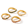 Elegant Gold Plated Stainless Steel Geometric Ring With Zircon Setting For Women Fashion Jewelry