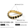 Elegant Gold Plated Stainless Steel Geometric Ring With Zircon Setting For Women Fashion Jewelry