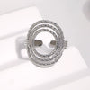 Elegant Gold Plated Stainless Steel Open Ring For Women With Geometric Circle Texture And Simple Versatile Style