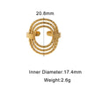 Elegant Gold Plated Stainless Steel Open Ring For Women With Geometric Circle Texture And Simple Versatile Style