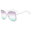 Elegant Gradient Color Pc Square Pearl Full Frame Women'S Sunglasses