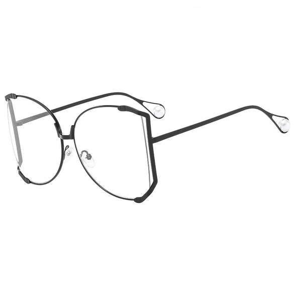 Elegant Gradient Color Pc Square Pearl Full Frame Women'S Sunglasses