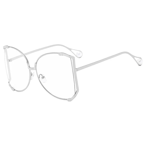 Elegant Gradient Color Pc Square Pearl Full Frame Women'S Sunglasses