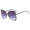 Elegant Gradient Color Pc Square Pearl Full Frame Women'S Sunglasses