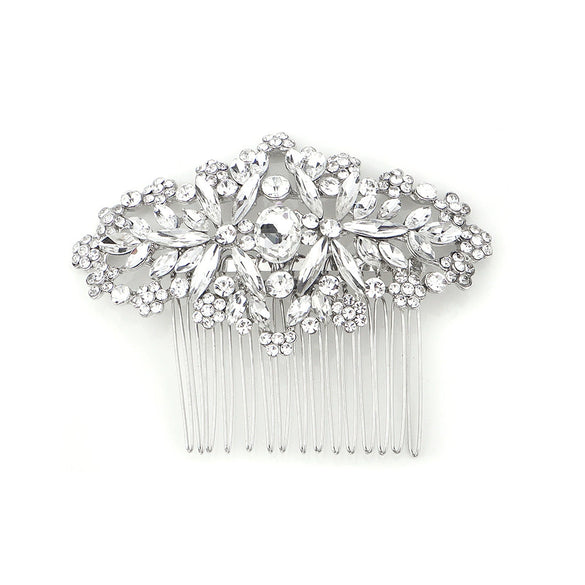 Elegant Handmade Alloy Rhinestone Hair Comb Bridal Headdress Luxury Crystal Wedding Hair Jewelry For Women