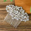 Elegant Handmade Alloy Rhinestone Hair Comb Bridal Headdress Luxury Crystal Wedding Hair Jewelry For Women