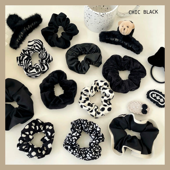 Elegant Handmade Cloth Scrunchie Hair Tie Geometric Simple Fashion Hair Rope For Women