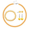 Elegant Handmade Round Glass Bead Jewelry Set For Women With Ball Chain Necklace Earrings And Hand Accessory
