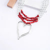 Elegant Heart Shape Imitation Pearl Beaded Gold Plated Silver Plated Women's Pendant Necklace