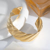 Elegant Hemp Pattern Bracelet In Stainless Steel With Pvd Furnace Vacuum Real Gold Plating Classic Retro And Simple Creative Design