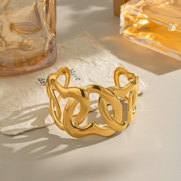 Elegant High End Geometric Titanium Steel Bracelet With Electroplating For Internet Celebrity Style Accessories