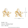 Elegant Highend Stainless Steel 18K Gold Plated Oil Dripping Tassel Flower Coconut Tree Earrings For Women