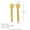 Elegant Highend Stainless Steel 18K Gold Plated Oil Dripping Tassel Flower Coconut Tree Earrings For Women
