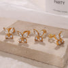 Elegant Highend Women's 316L Stainless Steel Butterfly Earrings With Electroplating And Light Luxury Zircon