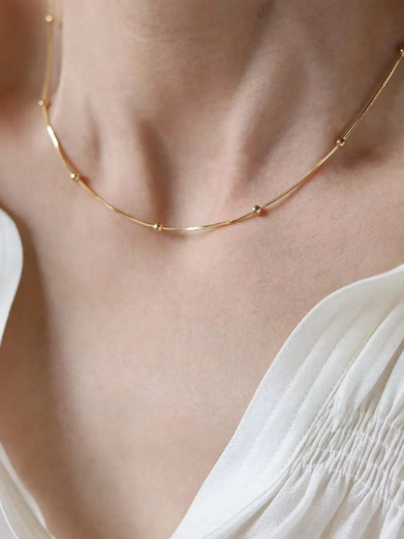 Elegant Hip-Hop Solid Color Ferroalloy Women'S Necklace