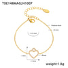 Elegant Hollow Love Collarbone Necklace And Bracelet Suit In Titanium Steel With Zircon Heart Pattern Electroplating For Women