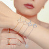 Elegant Hollow Love Collarbone Necklace And Bracelet Suit In Titanium Steel With Zircon Heart Pattern Electroplating For Women
