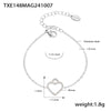 Elegant Hollow Love Collarbone Necklace And Bracelet Suit In Titanium Steel With Zircon Heart Pattern Electroplating For Women