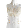 Elegant Imitation Pearl And Copper Chain Alloy Body Chain For Female