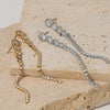 Elegant Joker Long Tassel Zircon Earrings Stainless Steel Electroplated Women's Earrings Wholesale