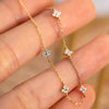 Elegant Korean Style Flower Sterling Silver Inlay Zircon Bracelets