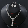 Elegant Lady Bridal Geometric Artificial Crystal Artificial Rhinestones Artificial Crystal Alloy Wholesale Earrings Necklace Jewelry Set
