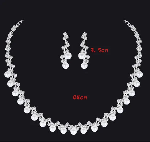 Elegant Lady Bridal Geometric Artificial Crystal Artificial Rhinestones Artificial Crystal Alloy Wholesale Earrings Necklace Jewelry Set