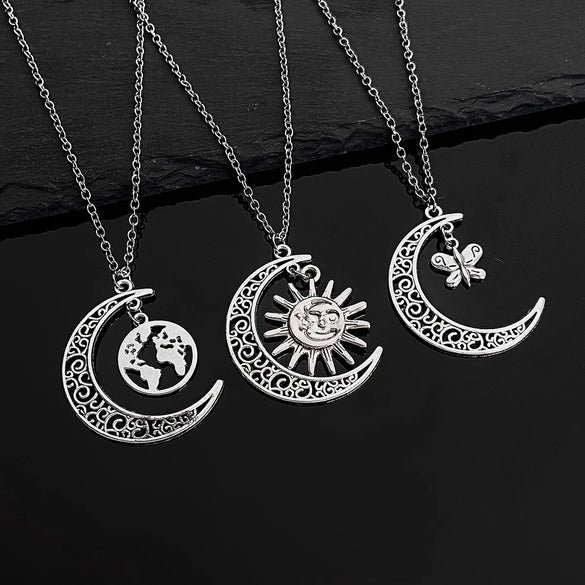 Elegant Lady Cross Moon Alloy Wholesale Pendant Necklace