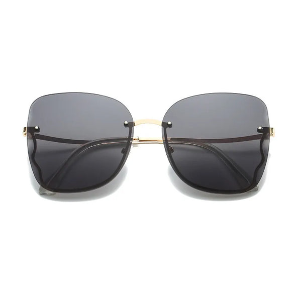Elegant Lady Geometric Ac Special-Shaped Mirror Frameless Women'S Sunglasses