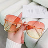 Elegant Lady Geometric Ac Special-Shaped Mirror Frameless Women'S Sunglasses