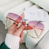 Elegant Lady Geometric Ac Special-Shaped Mirror Frameless Women'S Sunglasses