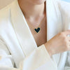 Elegant Lady Heart Shape Titanium Steel Plating Pendant Necklace