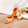 Elegant Lady High Heel Metal Inlay Rhinestones Women'S Bag Pendant Keychain