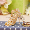 Elegant Lady High Heel Metal Inlay Rhinestones Women'S Bag Pendant Keychain