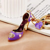 Elegant Lady High Heel Metal Inlay Rhinestones Women'S Bag Pendant Keychain