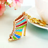 Elegant Lady High Heel Metal Inlay Rhinestones Women'S Bag Pendant Keychain