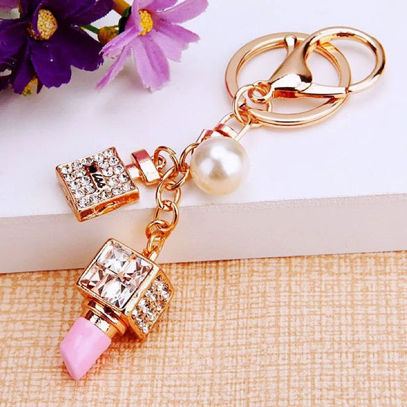 Elegant Lady High Heel Metal Inlay Rhinestones Women'S Bag Pendant Keychain