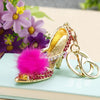 Elegant Lady High Heel Metal Inlay Rhinestones Women'S Bag Pendant Keychain