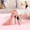 Elegant Lady High Heel Metal Inlay Rhinestones Women'S Bag Pendant Keychain